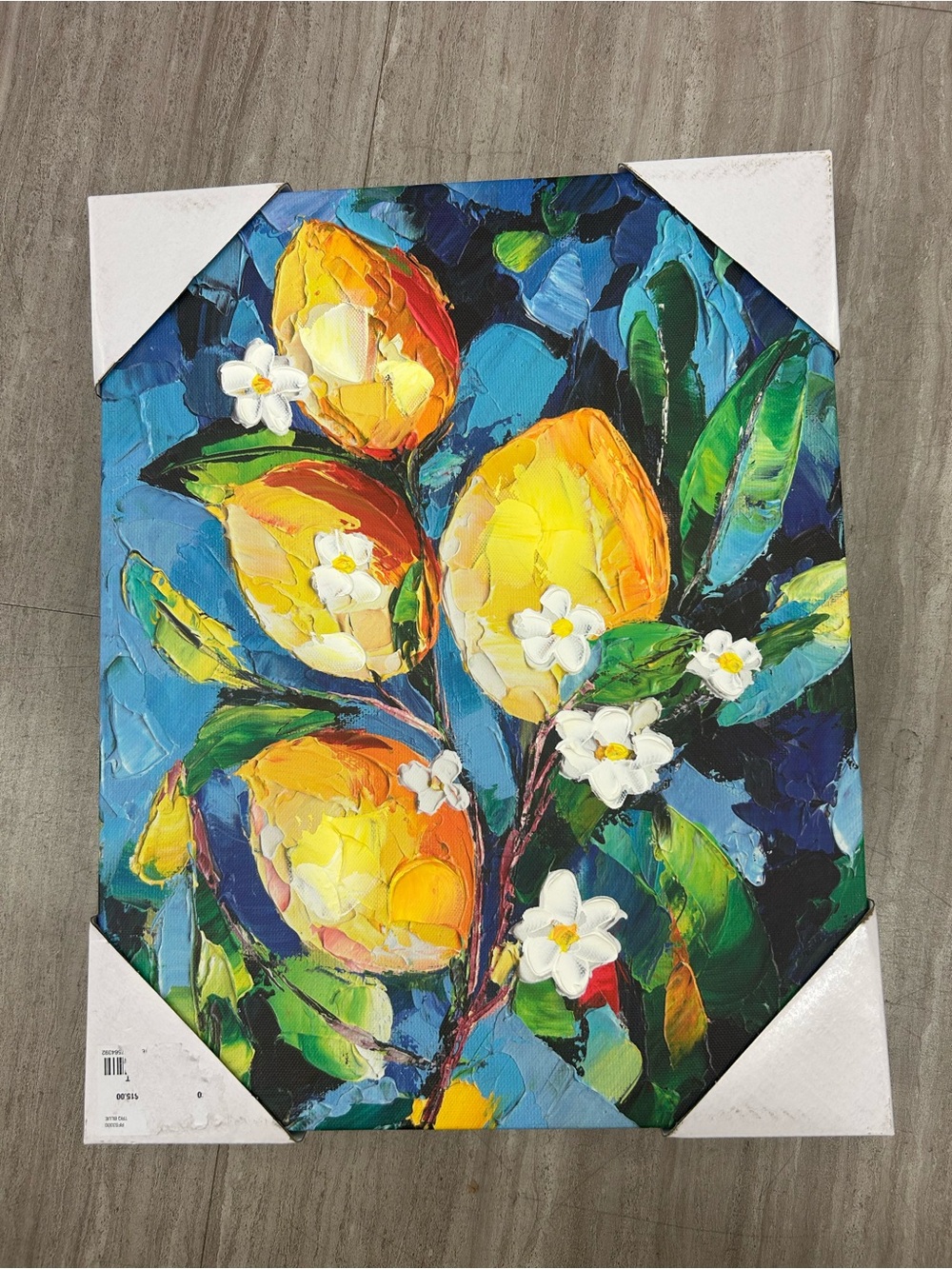 NWT Vibrant Yellow Floral Canvas Art